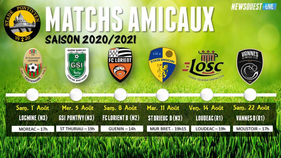 Le Calendrier Des Matchs Amicaux Du Stade Pontivyen - Morbihan ...